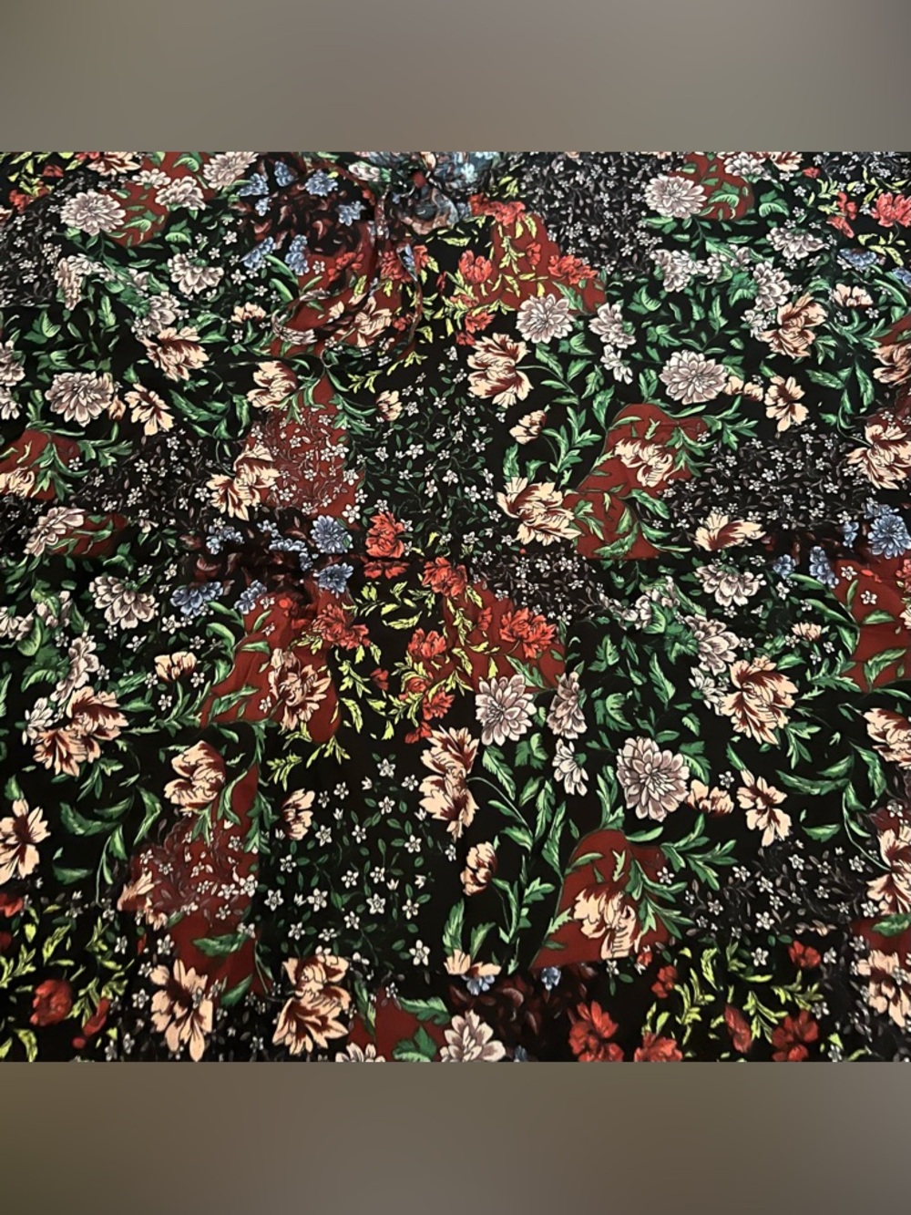 Torrid Black Floral Textured Stretch Babydoll Blouse Size 5X - Picture 6 of 9